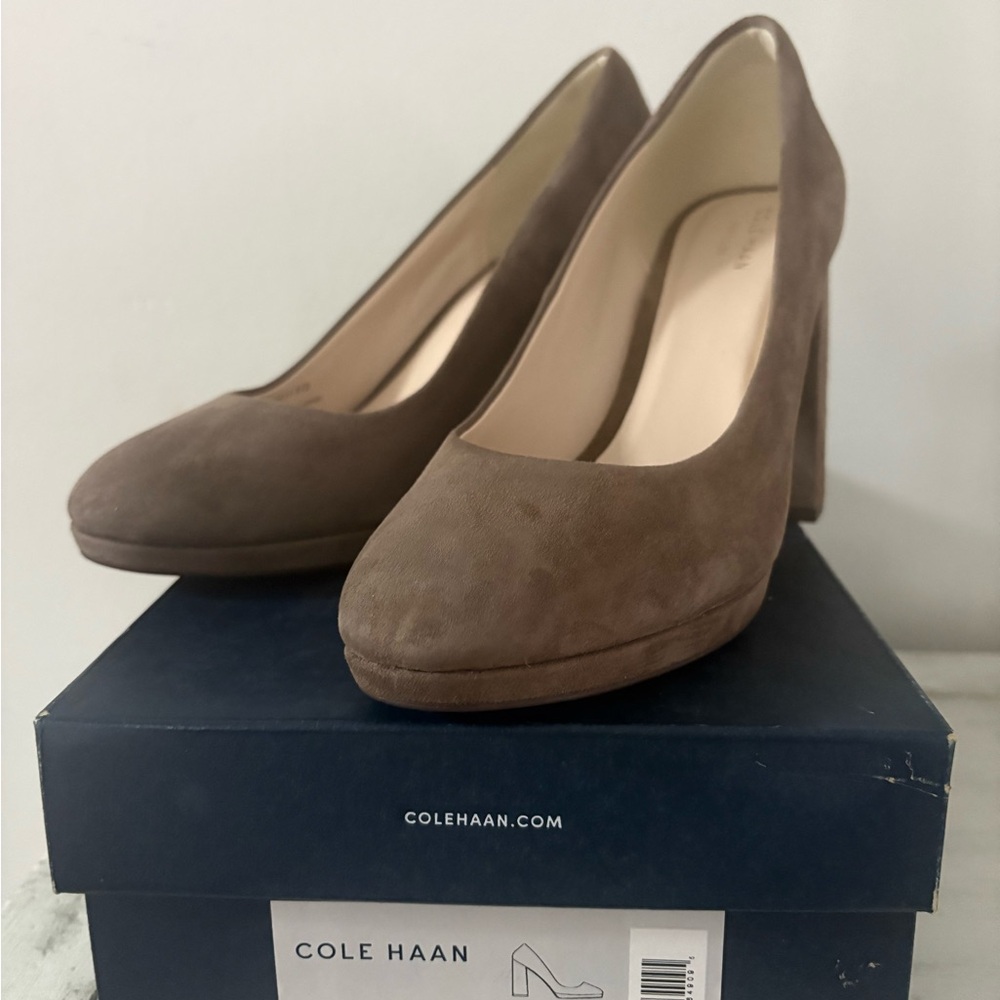 Cole Haan Women's Taupe Suede Heels